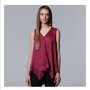 Womens Simply Vera Vera Wang Handkerchief Hem Tank